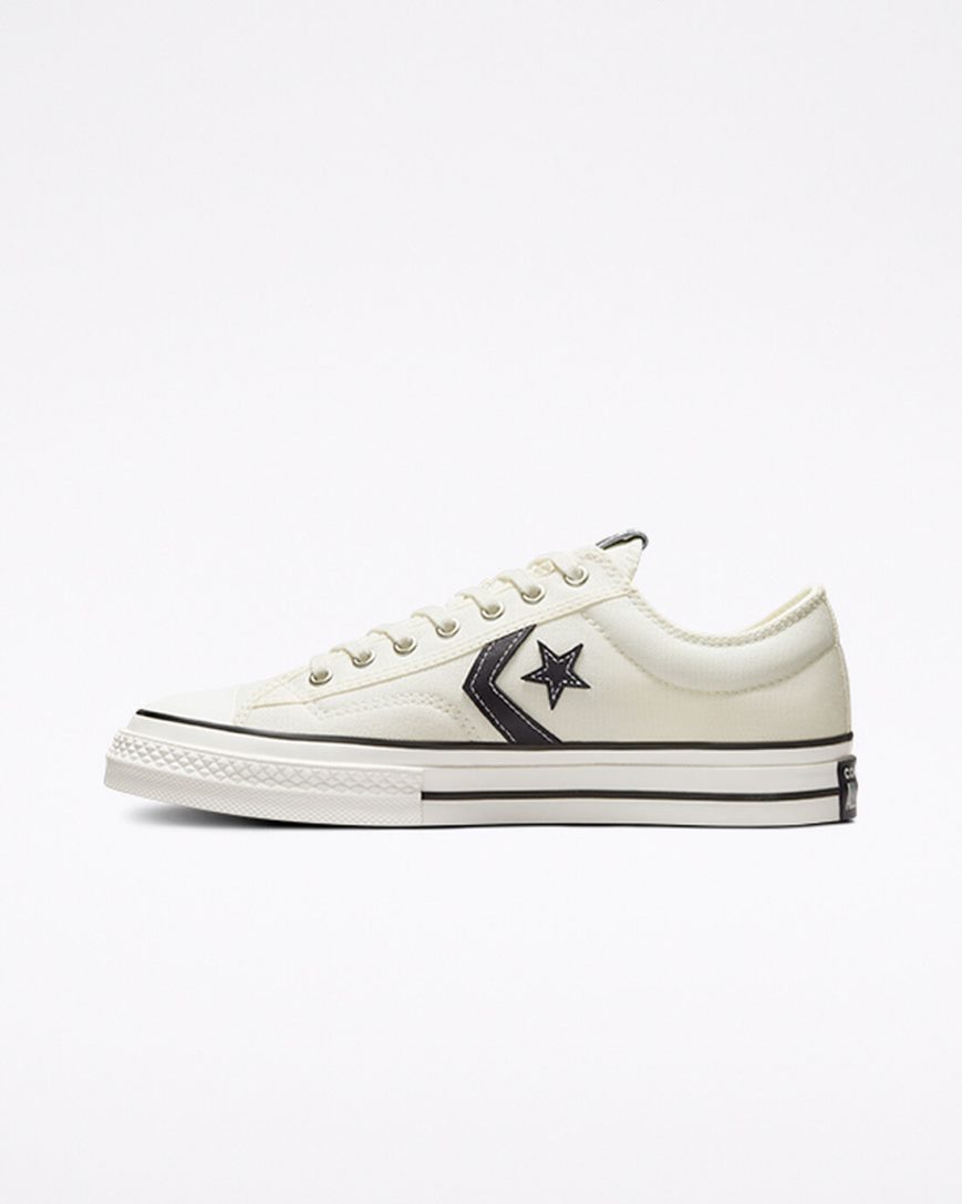 Tenis Converse Star Player 76 Cano Baixo Feminino Branco Pretas | PT W0T0173